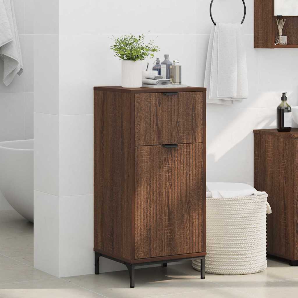 Badezimmer Schrank mit Tür Braun Eichen-Optik 39,5 x 36 x 88 cm